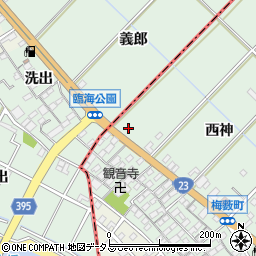 愛知県豊橋市梅薮町西神102周辺の地図