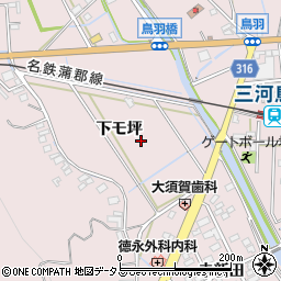 愛知県西尾市鳥羽町周辺の地図