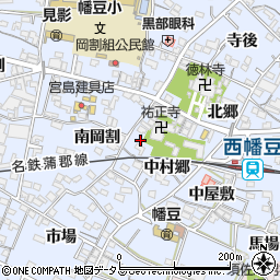 愛知県西尾市西幡豆町中村郷18周辺の地図