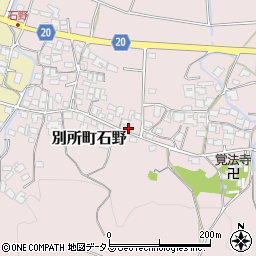 兵庫県三木市別所町石野825周辺の地図