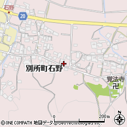 兵庫県三木市別所町石野825周辺の地図