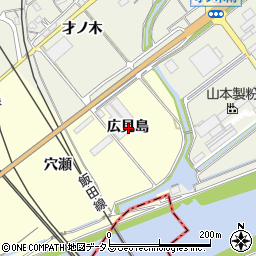 愛知県豊川市平井町広見島周辺の地図