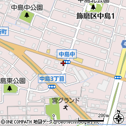 兵庫県姫路市飾磨区中島3丁目57周辺の地図