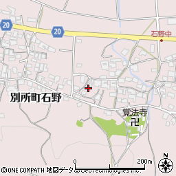 兵庫県三木市別所町石野794周辺の地図