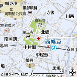 愛知県西尾市西幡豆町中村郷8周辺の地図
