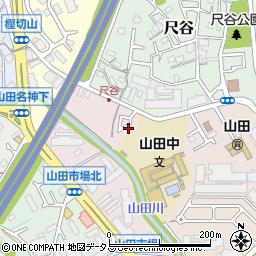 大阪府吹田市山田市場周辺の地図