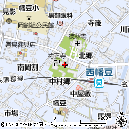 愛知県西尾市西幡豆町中村郷11周辺の地図