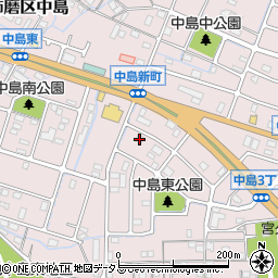 兵庫県姫路市飾磨区中島3丁目118周辺の地図