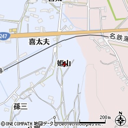 愛知県西尾市吉良町乙川姫山周辺の地図