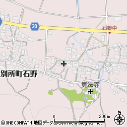 兵庫県三木市別所町石野793周辺の地図