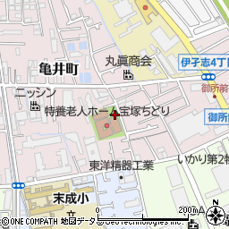 兵庫県宝塚市亀井町周辺の地図