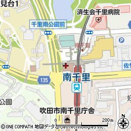 南千里駅前郵便局周辺の地図