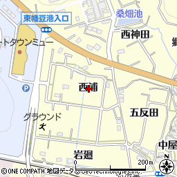愛知県西尾市東幡豆町西浦周辺の地図