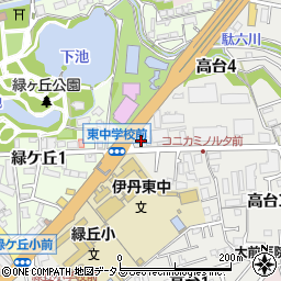 兵庫県伊丹市高台4丁目周辺の地図