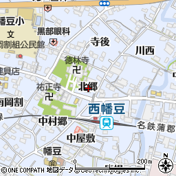 愛知県西尾市西幡豆町北郷周辺の地図