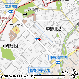 兵庫県伊丹市中野北周辺の地図
