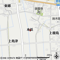 愛知県西尾市吉良町吉田本浜周辺の地図
