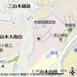 京都府京田辺市三山木西羅26周辺の地図