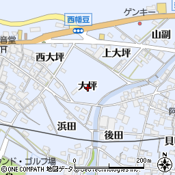 愛知県西尾市西幡豆町大坪周辺の地図