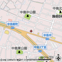 兵庫県姫路市飾磨区中島2丁目3周辺の地図