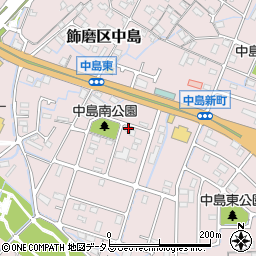 兵庫県姫路市飾磨区中島3113周辺の地図