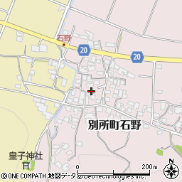 兵庫県三木市別所町石野874周辺の地図