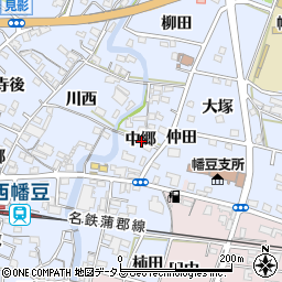 愛知県西尾市西幡豆町中郷周辺の地図