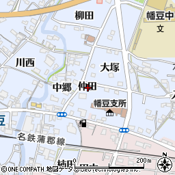 愛知県西尾市西幡豆町仲田周辺の地図