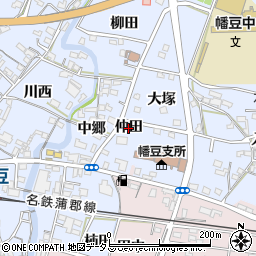 愛知県西尾市西幡豆町（仲田）周辺の地図