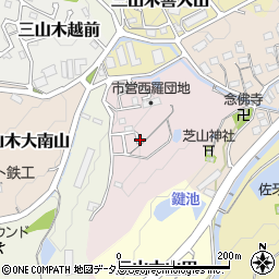 京都府京田辺市三山木西羅周辺の地図