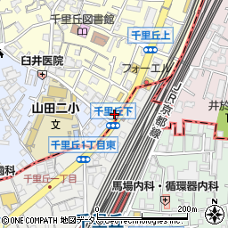 大阪府吹田市千里丘上1-22周辺の地図