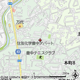 大阪府豊中市本町9丁目周辺の地図