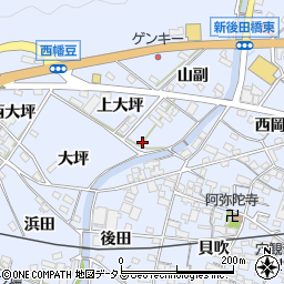 愛知県西尾市西幡豆町上大坪58周辺の地図