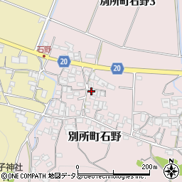 兵庫県三木市別所町石野840周辺の地図