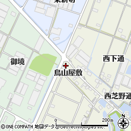 愛知県西尾市一色町酒手島鳥山屋敷15周辺の地図