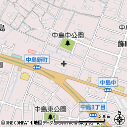 兵庫県姫路市飾磨区中島2丁目21周辺の地図