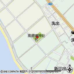 愛知県豊川市御津町新田新砂山周辺の地図