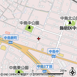 兵庫県姫路市飾磨区中島2丁目41周辺の地図
