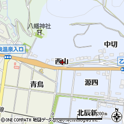 愛知県西尾市吉良町乙川西山周辺の地図