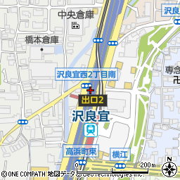 茨木市立　モノレール沢良宜駅自転車駐車場周辺の地図