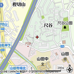 大阪府吹田市尺谷11周辺の地図