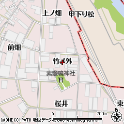 愛知県豊橋市長瀬町（竹ノ外）周辺の地図