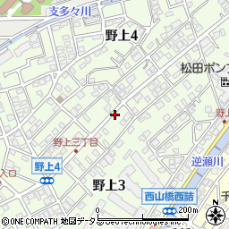 兵庫県宝塚市野上周辺の地図
