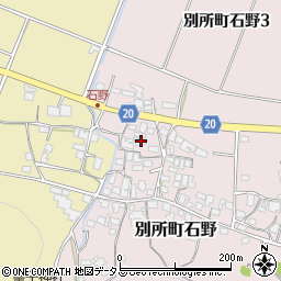 兵庫県三木市別所町石野882周辺の地図