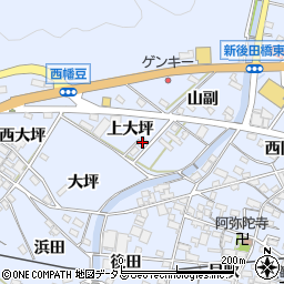 愛知県西尾市西幡豆町上大坪56周辺の地図