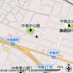 兵庫県姫路市飾磨区中島2丁目46周辺の地図