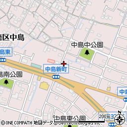 兵庫県姫路市飾磨区中島2丁目36周辺の地図