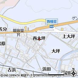 愛知県西尾市西幡豆町西大坪周辺の地図