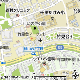 毎日新聞竹見台販売所周辺の地図
