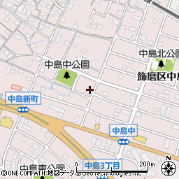 兵庫県姫路市飾磨区中島2丁目53周辺の地図